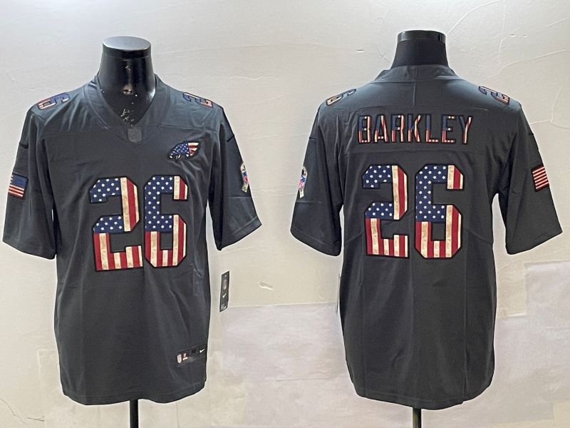 Men Philadelphia Eagles #26 Barkley Black National Flag 2025 Nike Vapor Limited NFL Jersey style 1